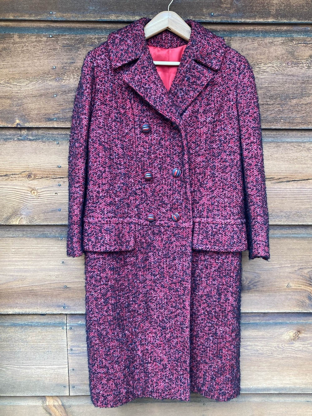 Midcentury Tweed Double-Breasted Coat